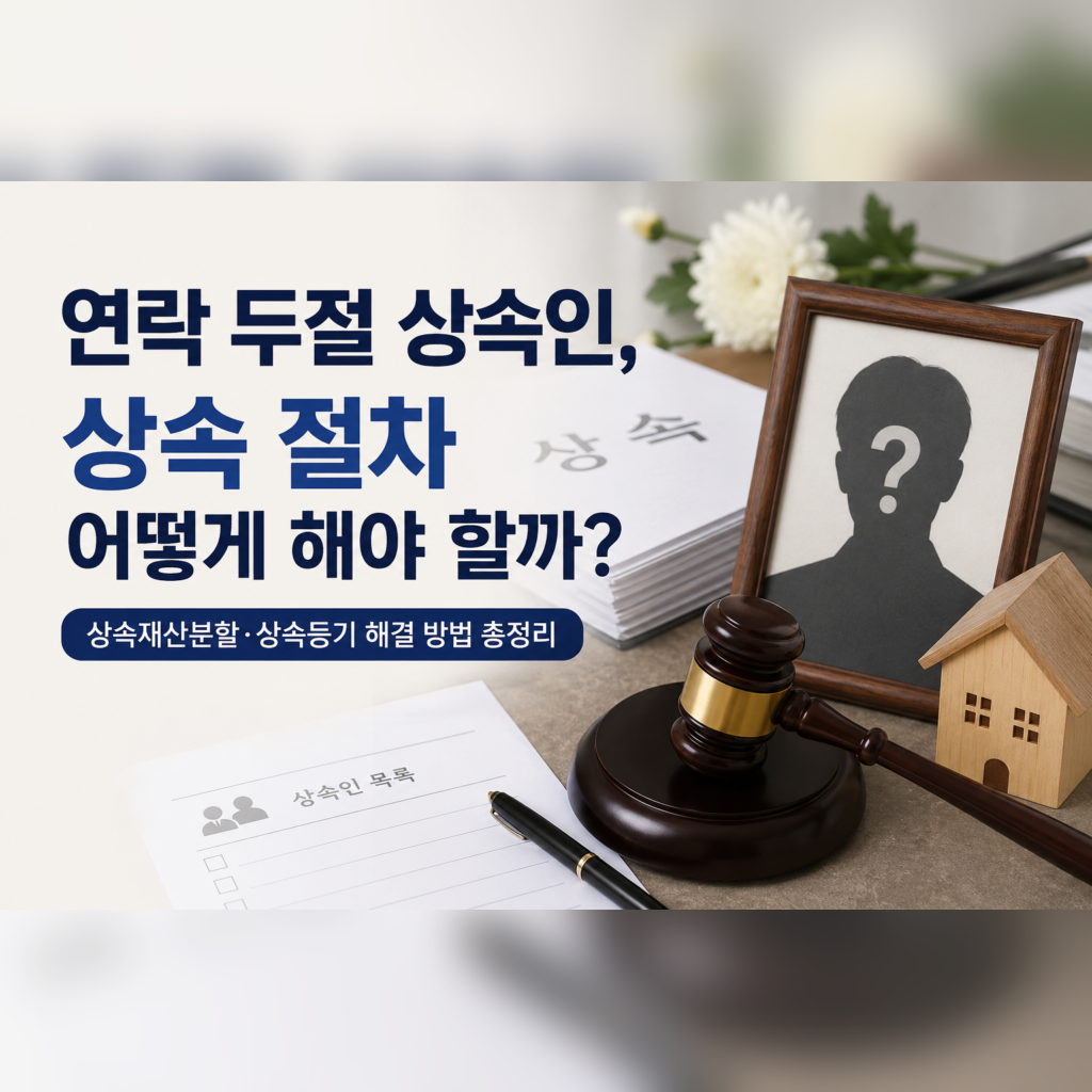 연락 두절 상속인이 있으면 상속등기와 재산분할은 어떻게 진행할까 contact lost heir 1x1